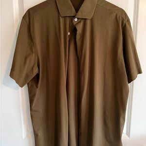 Classic Tan Short Sleeve Button Down Shirt